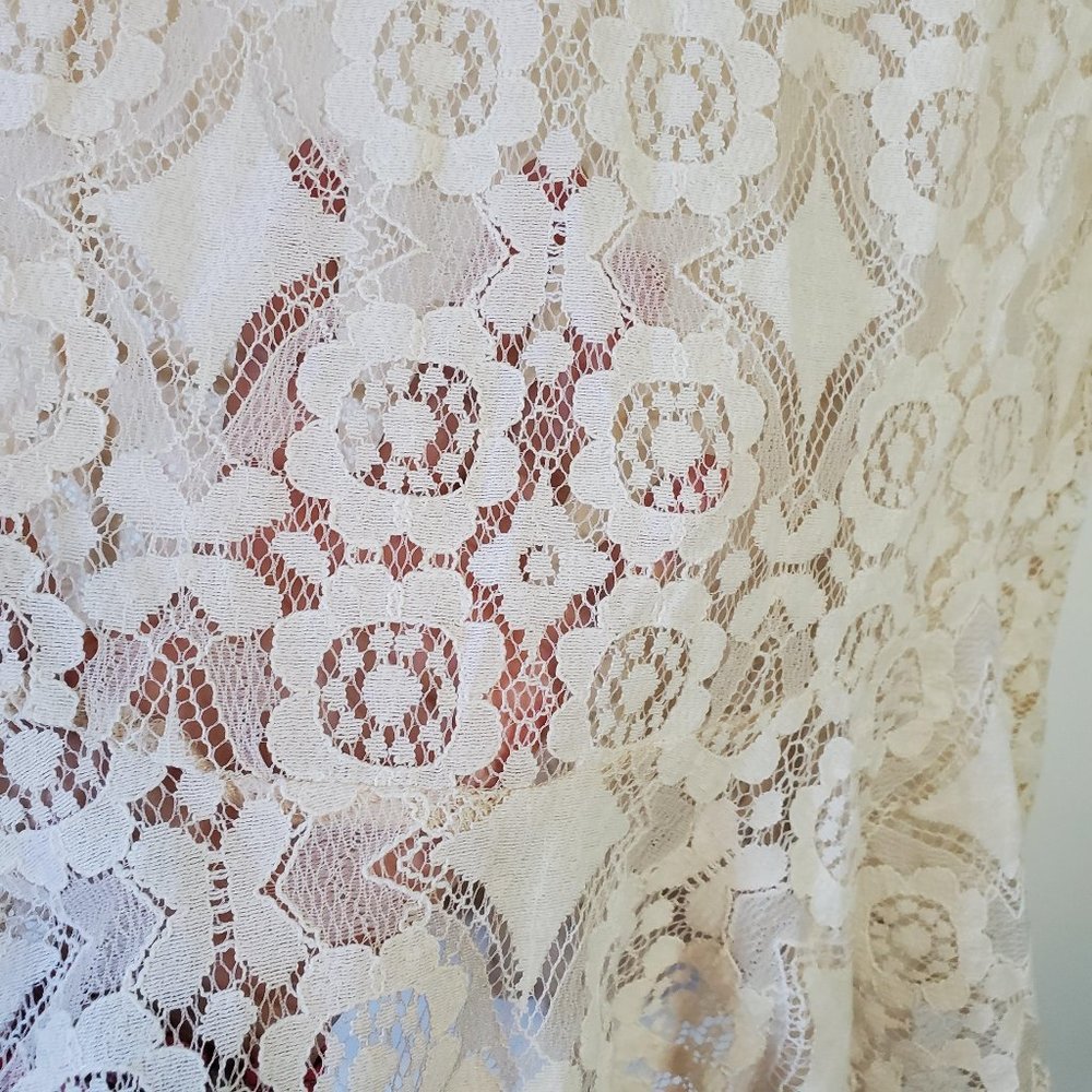 Free People Women's Walking to the Sun Cream Lace Dress Size 2 - Picture 4 of 13